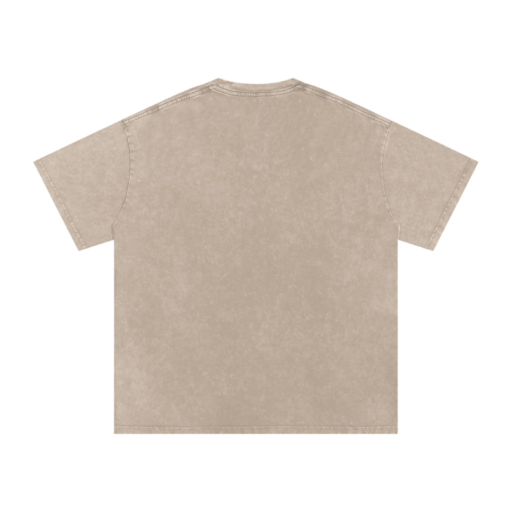 Shredding Spiral Snow-Washed Oversized Cotton T-Shirt