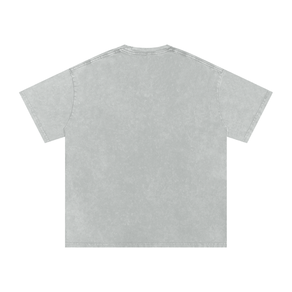 Shredding Spiral Snow-Washed Oversized Cotton T-Shirt