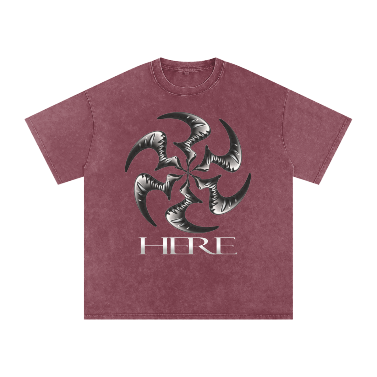 Shredding Spiral Snow-Washed Oversized Cotton T-Shirt