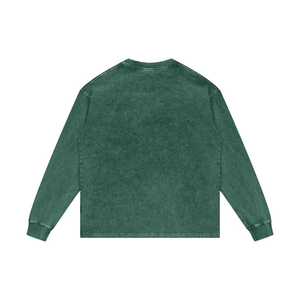 Gold Balloon HERE Acid Wash Oversize Long Sleeve T-Shirt