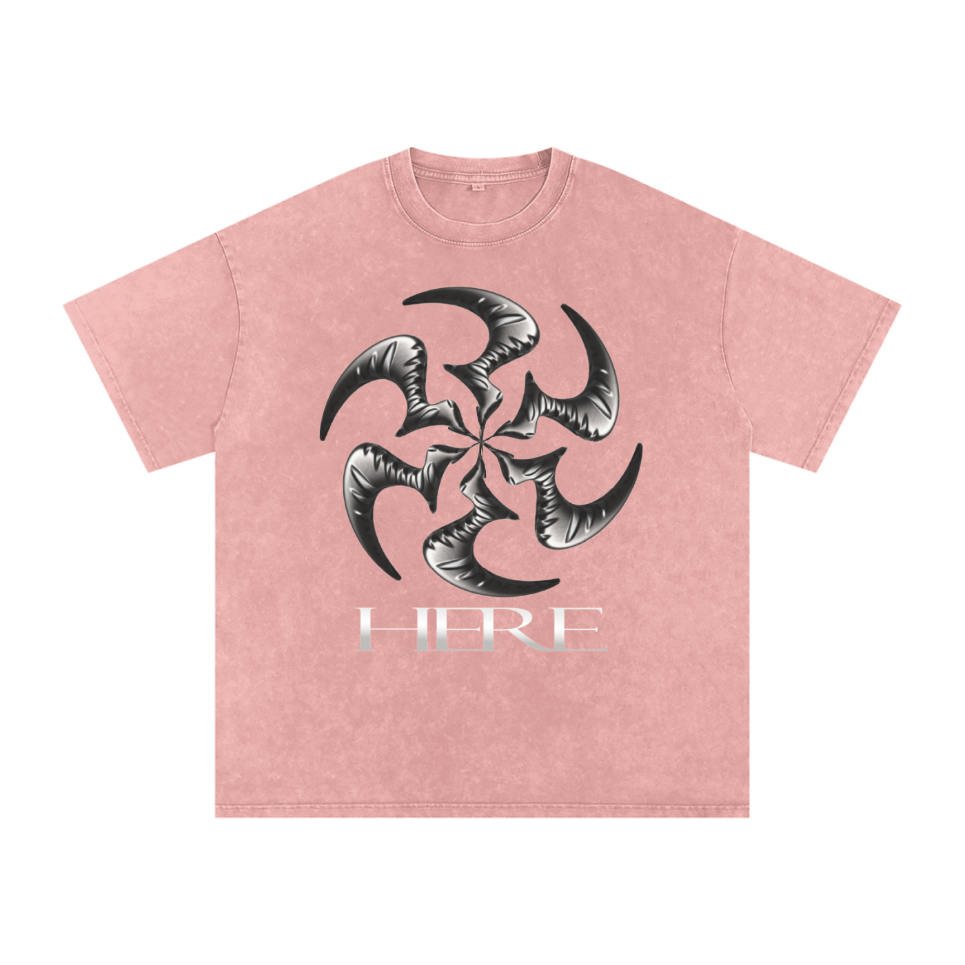 Shredding Spiral Snow-Washed Oversized Cotton T-Shirt