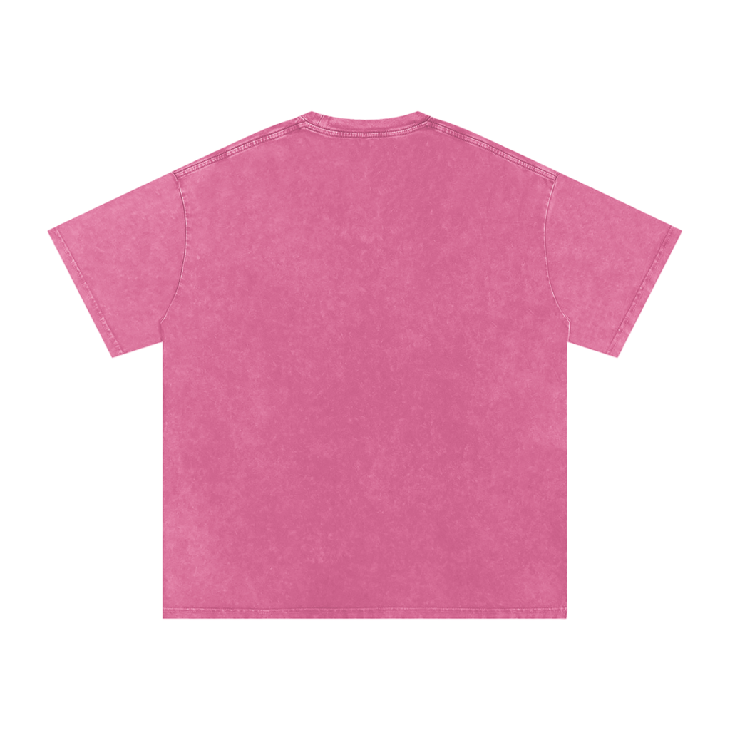 Shredding Spiral Snow-Washed Oversized Cotton T-Shirt