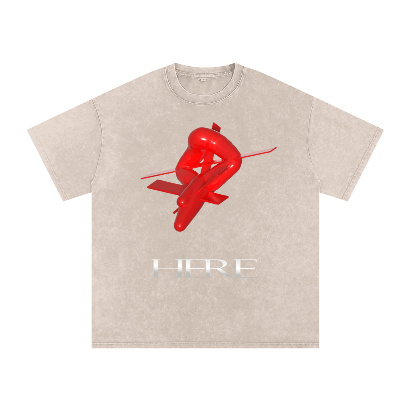 Snow Washed Oversized Cotton T-Shirt