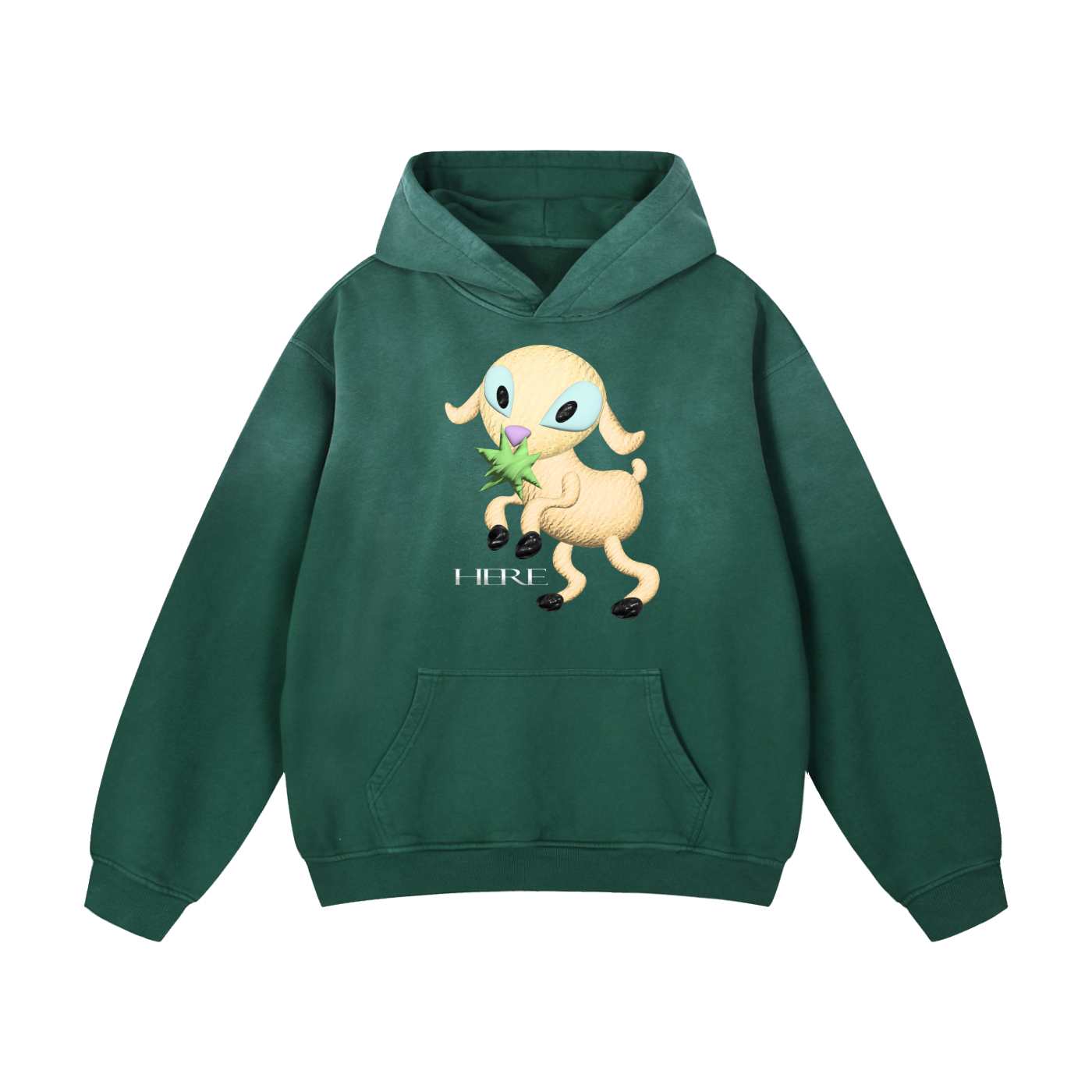 Leaping Lamb Heavyweight Sunfade Oversized Hoodie