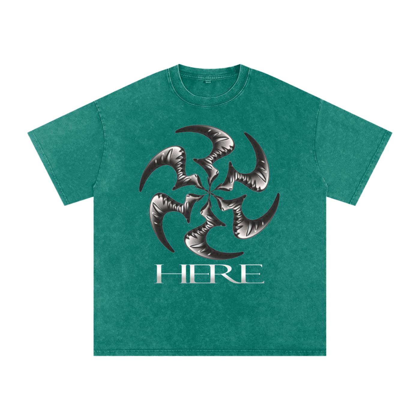 Shredding Spiral Snow-Washed Oversized Cotton T-Shirt