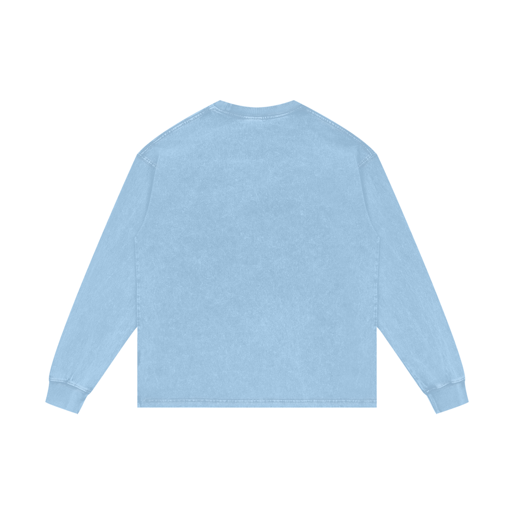 Gold Balloon HERE Acid Wash Oversize Long Sleeve T-Shirt