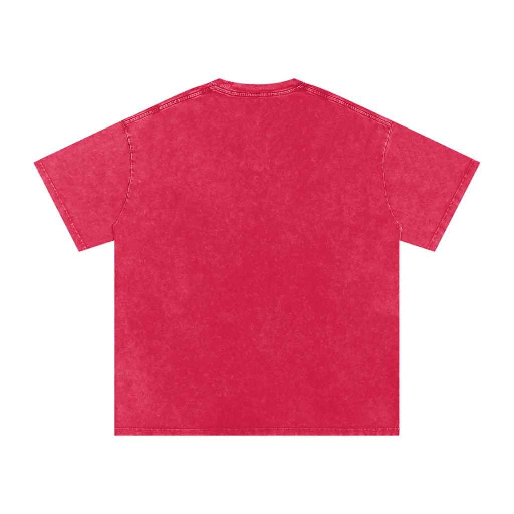Shredding Spiral Snow-Washed Oversized Cotton T-Shirt