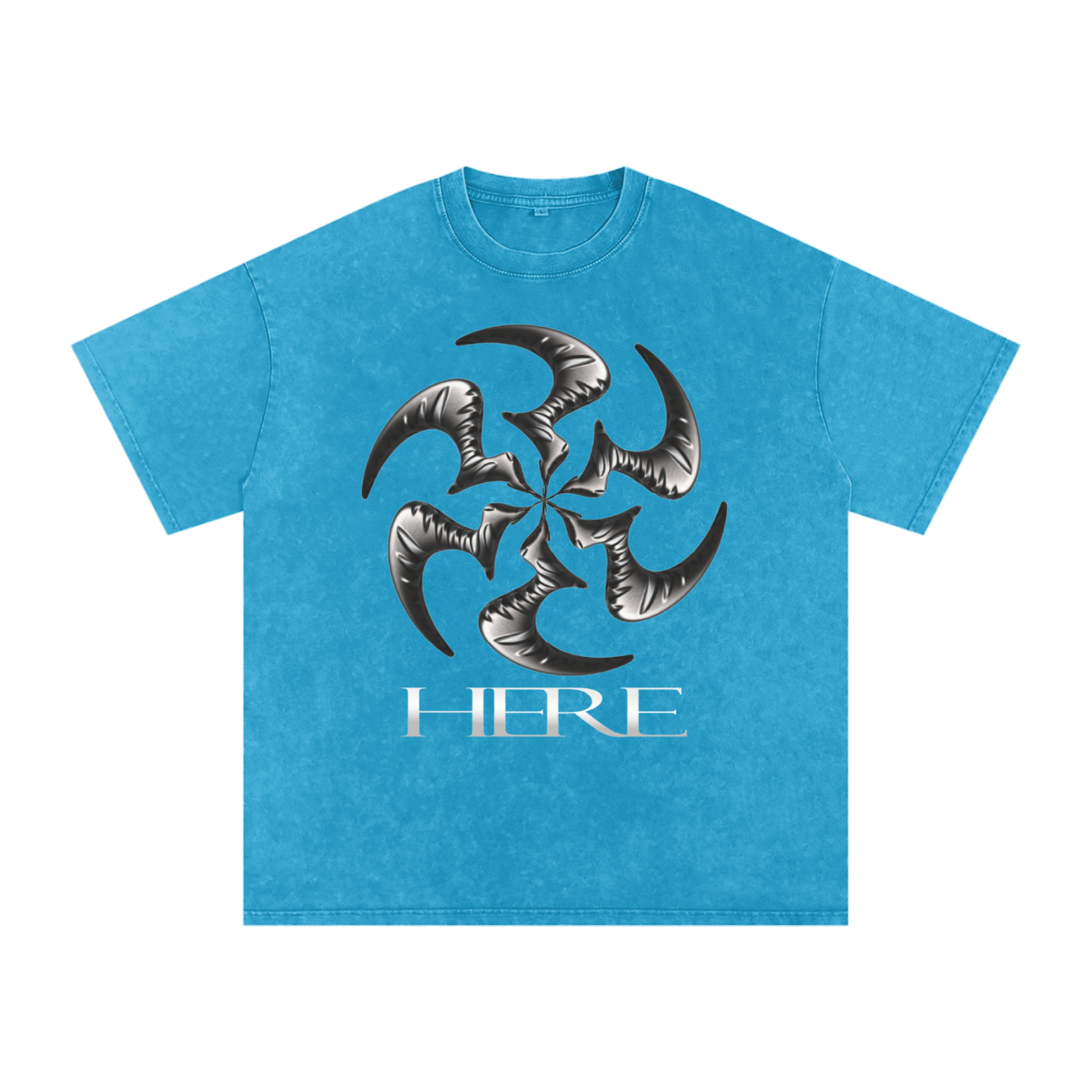 Shredding Spiral Snow-Washed Oversized Cotton T-Shirt