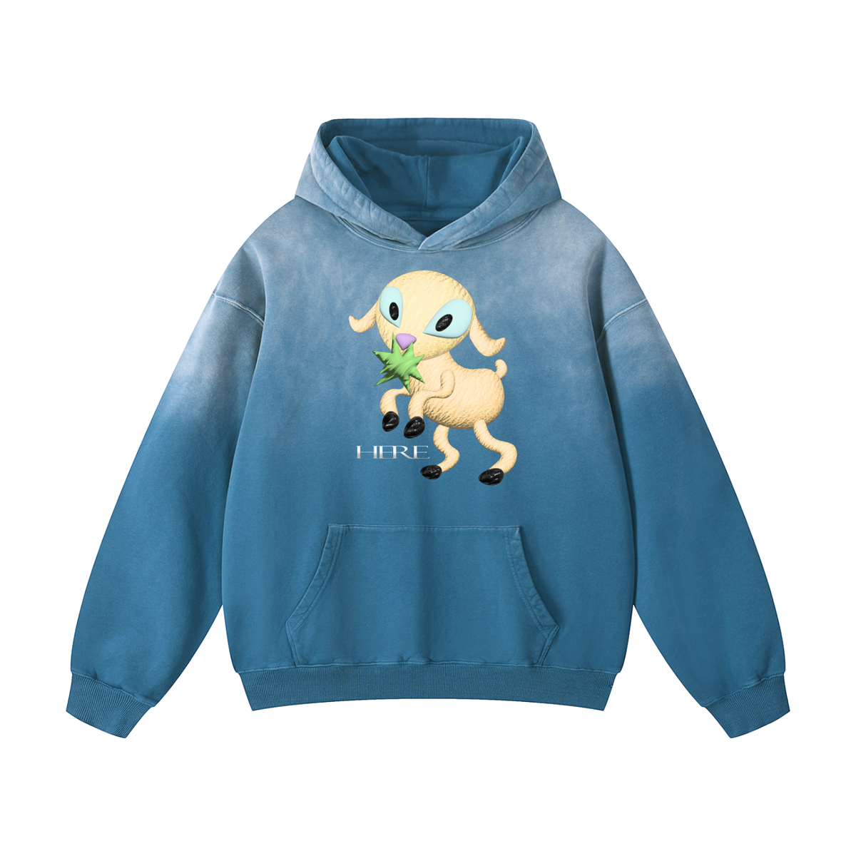 Leaping Lamb Heavyweight Sunfade Oversized Hoodie