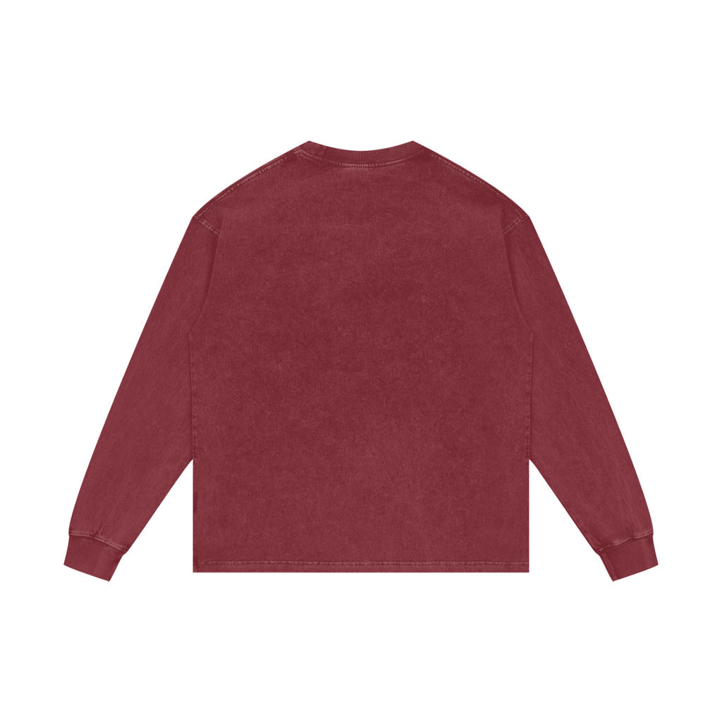 Gold Balloon HERE Acid Wash Oversize Long Sleeve T-Shirt