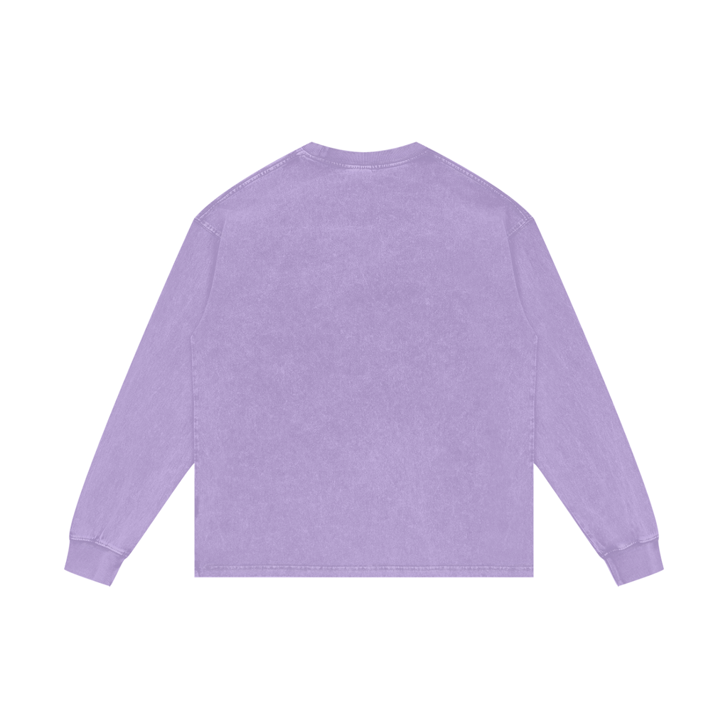 Gold Balloon HERE Acid Wash Oversize Long Sleeve T-Shirt