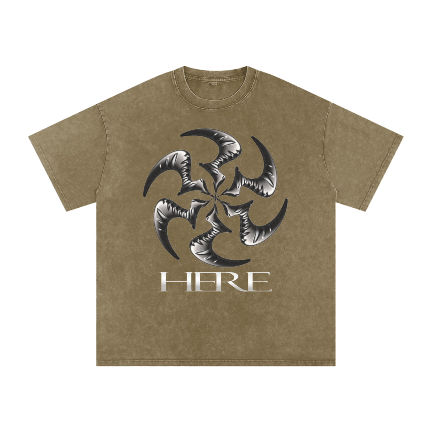 Shredding Spiral Snow-Washed Oversized Cotton T-Shirt