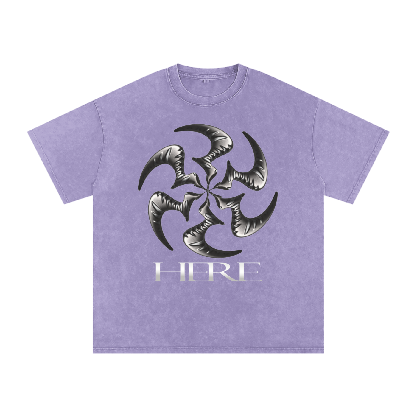 Shredding Spiral Snow-Washed Oversized Cotton T-Shirt
