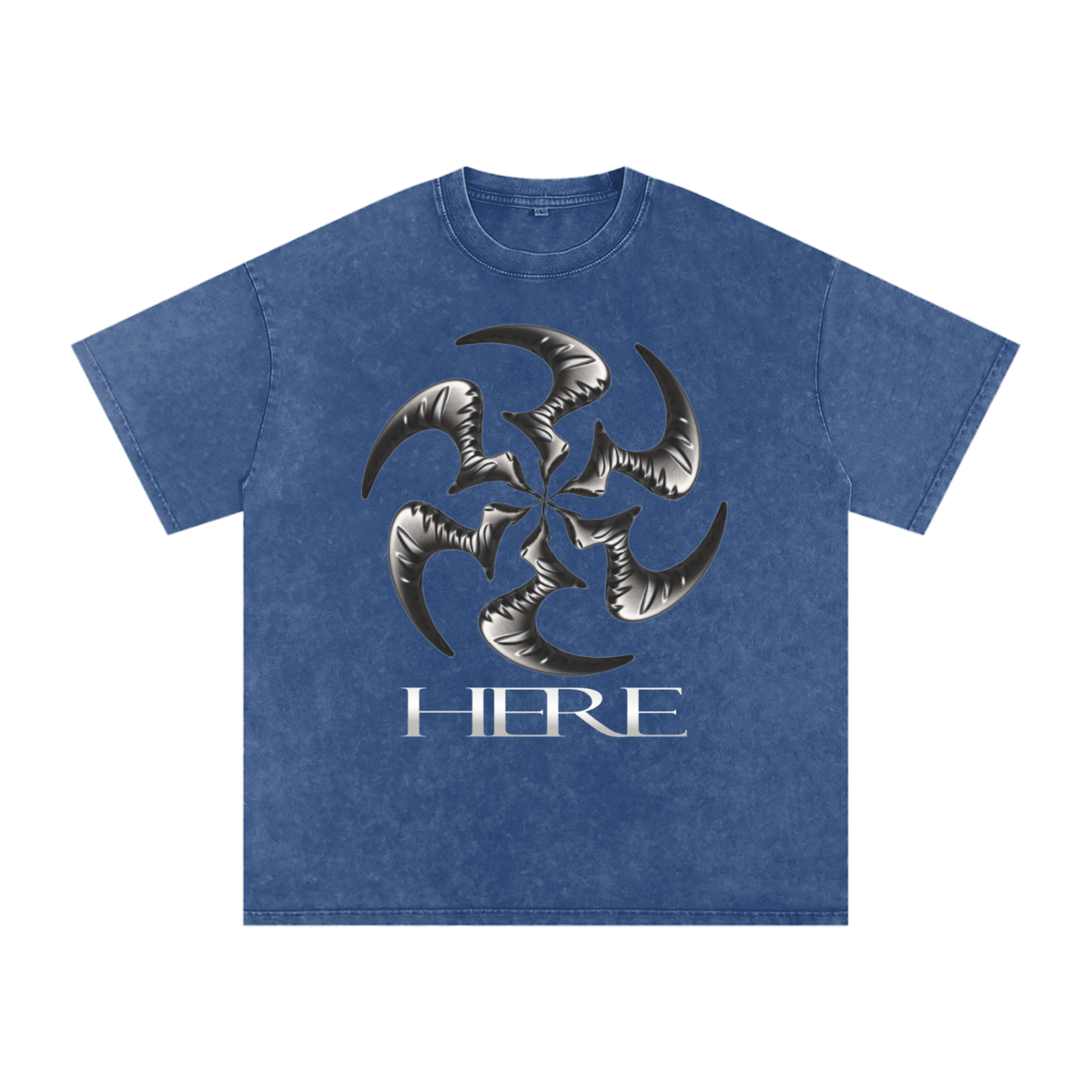 Shredding Spiral Snow-Washed Oversized Cotton T-Shirt