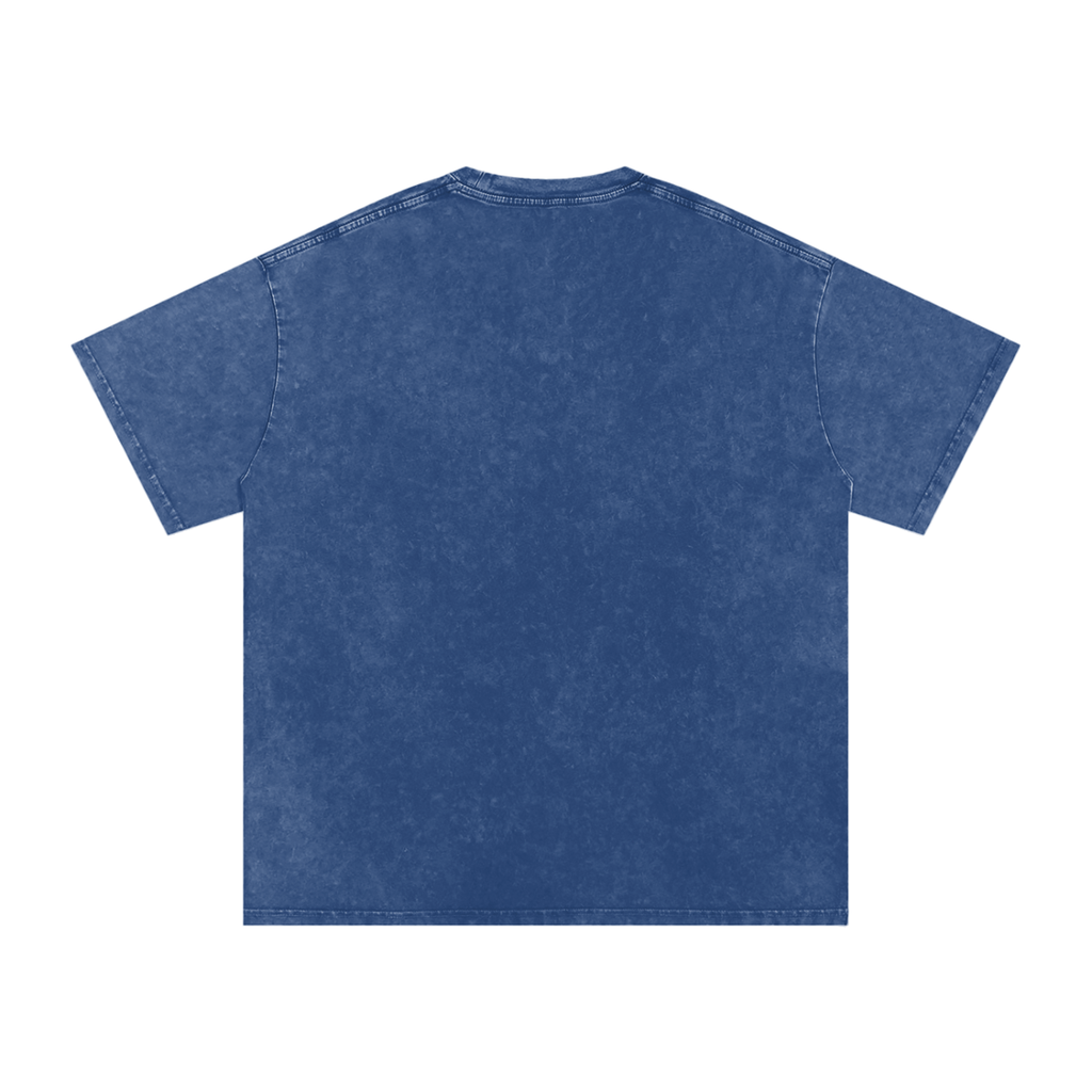 Shredding Spiral Snow-Washed Oversized Cotton T-Shirt