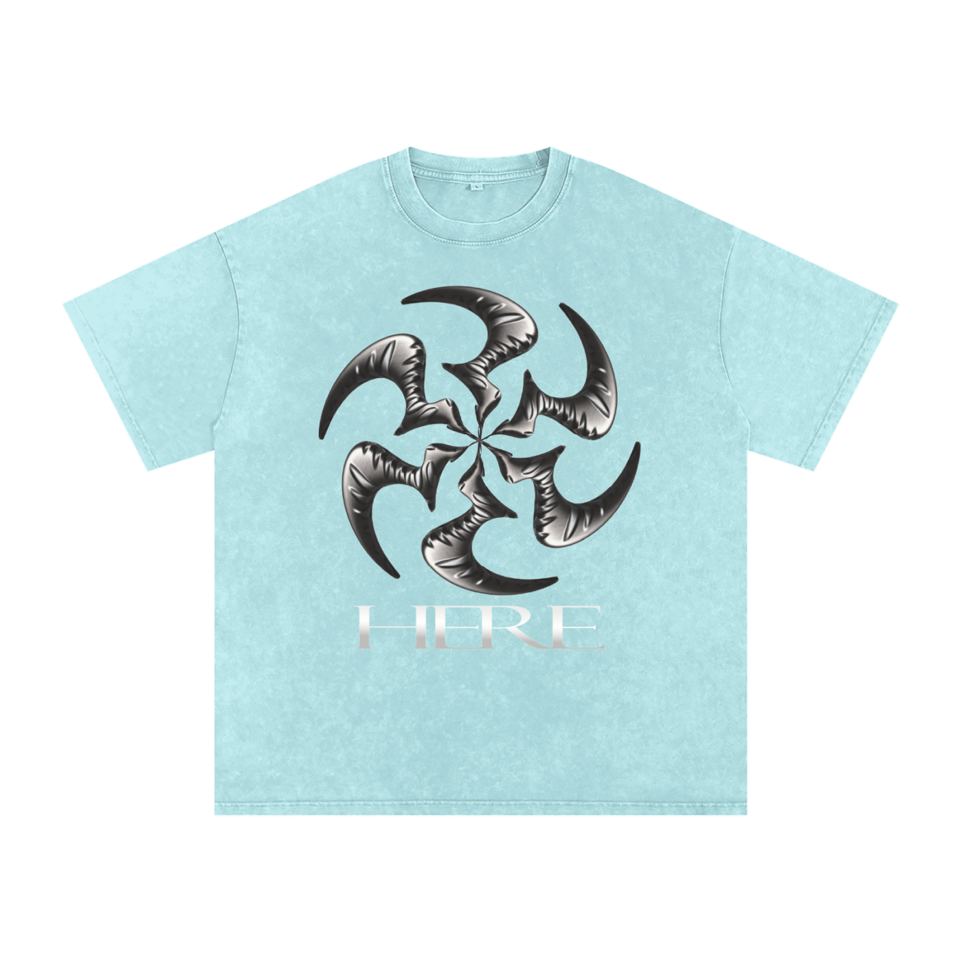 Shredding Spiral Snow-Washed Oversized Cotton T-Shirt