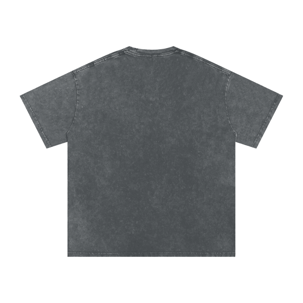 Shredding Spiral Snow-Washed Oversized Cotton T-Shirt