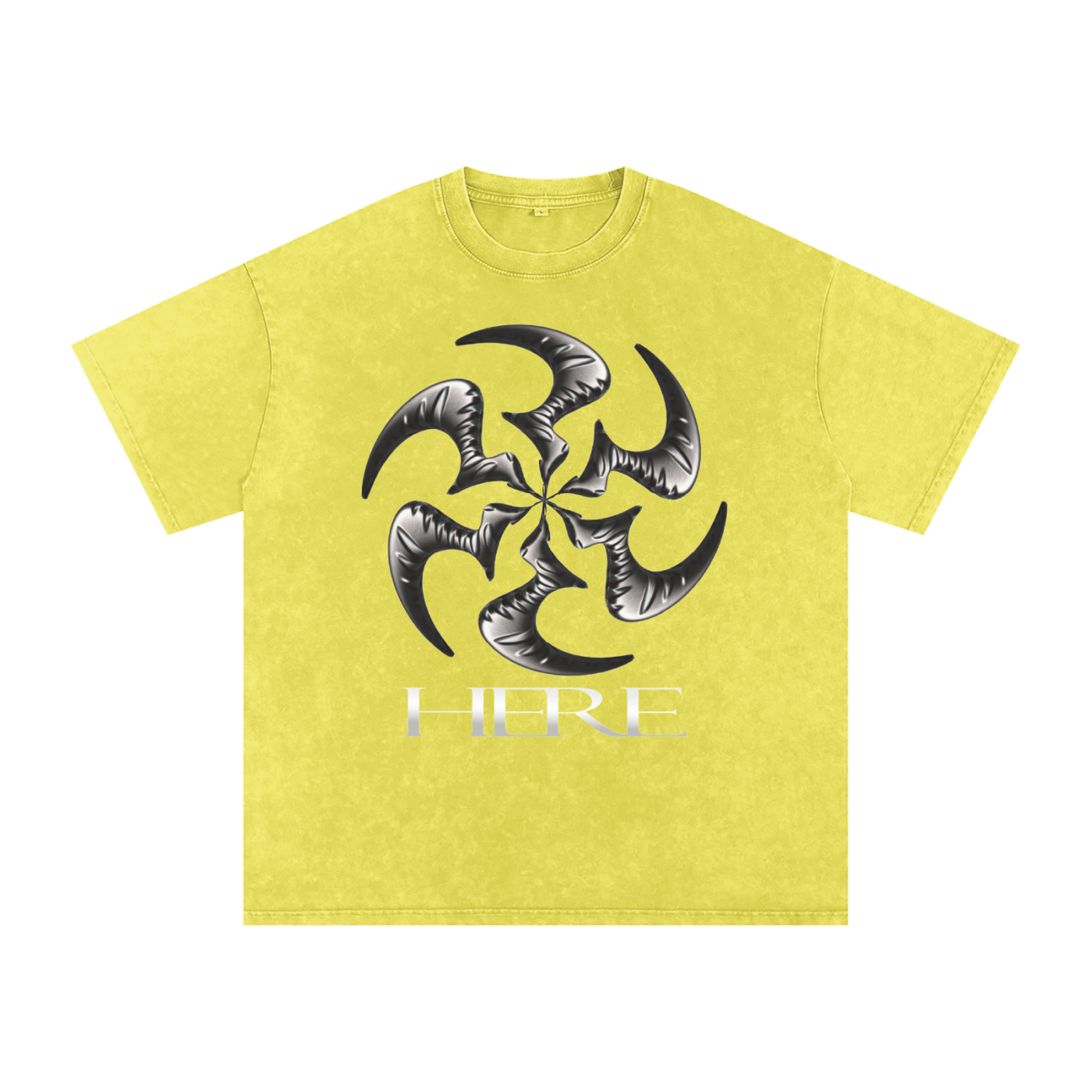 Shredding Spiral Snow-Washed Oversized Cotton T-Shirt