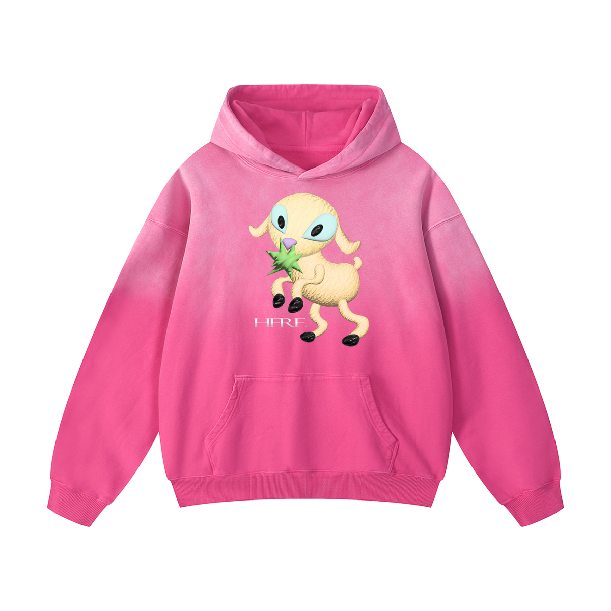 Leaping Lamb Heavyweight Sunfade Oversized Hoodie