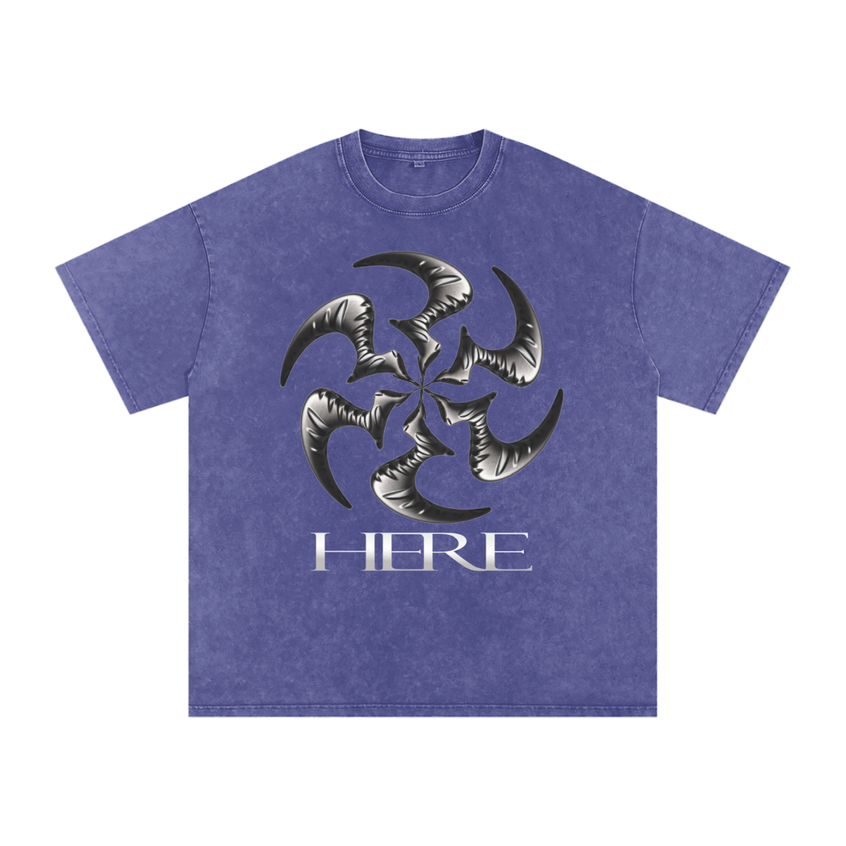 Shredding Spiral Snow-Washed Oversized Cotton T-Shirt