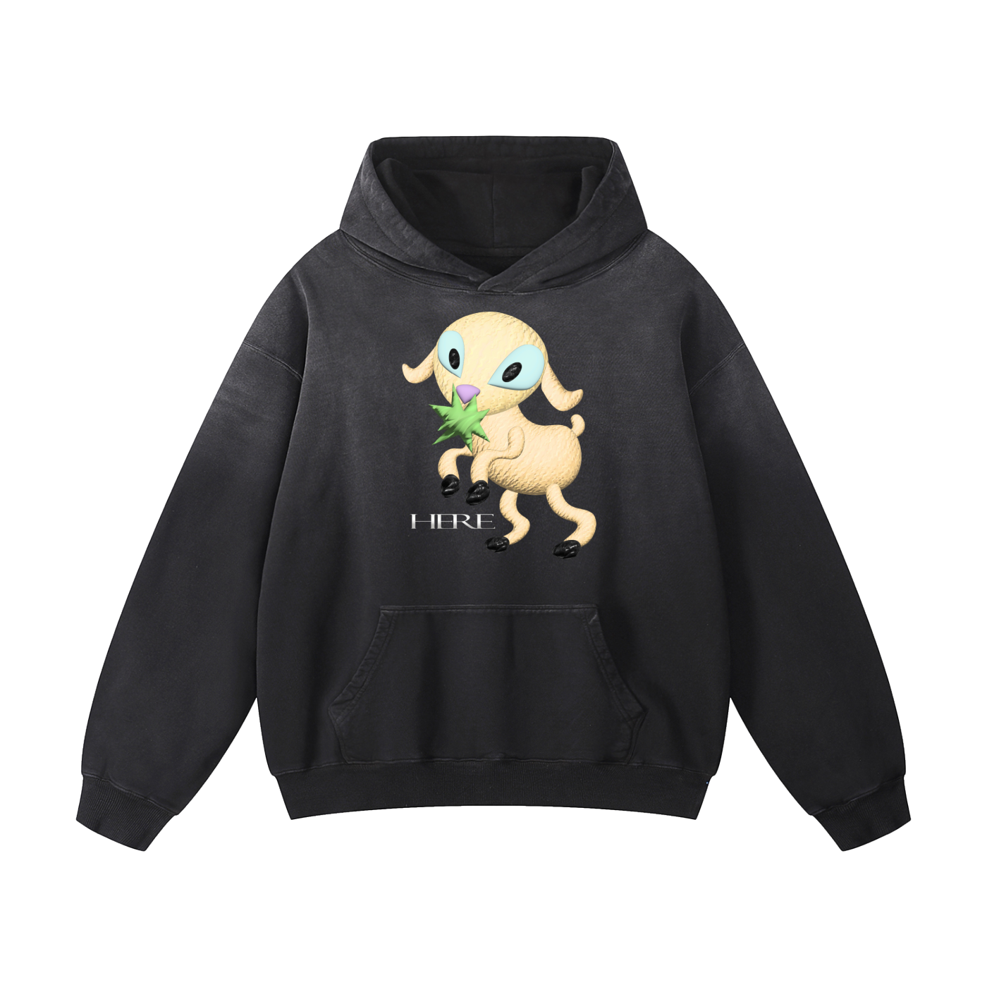 Leaping Lamb Heavyweight Sunfade Oversized Hoodie