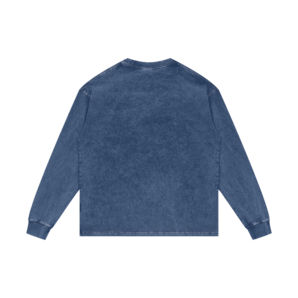Gold Balloon HERE Acid Wash Oversize Long Sleeve T-Shirt