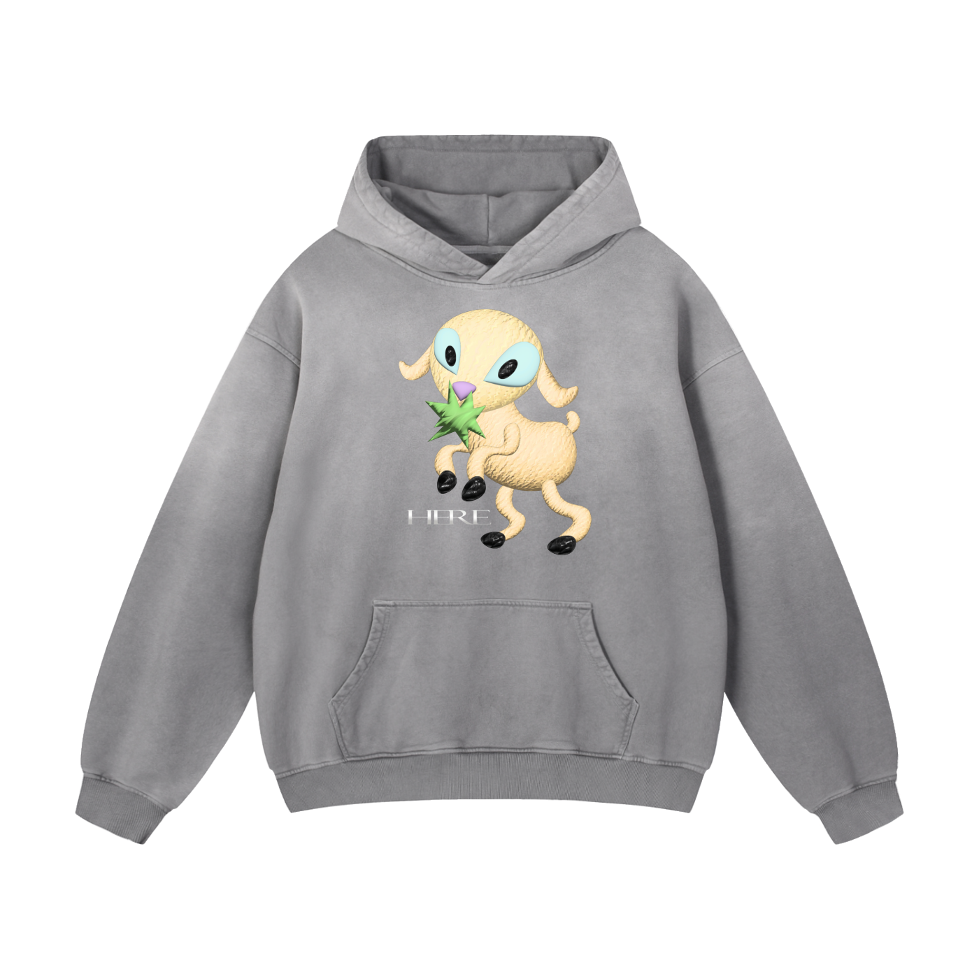 Leaping Lamb Heavyweight Sunfade Oversized Hoodie