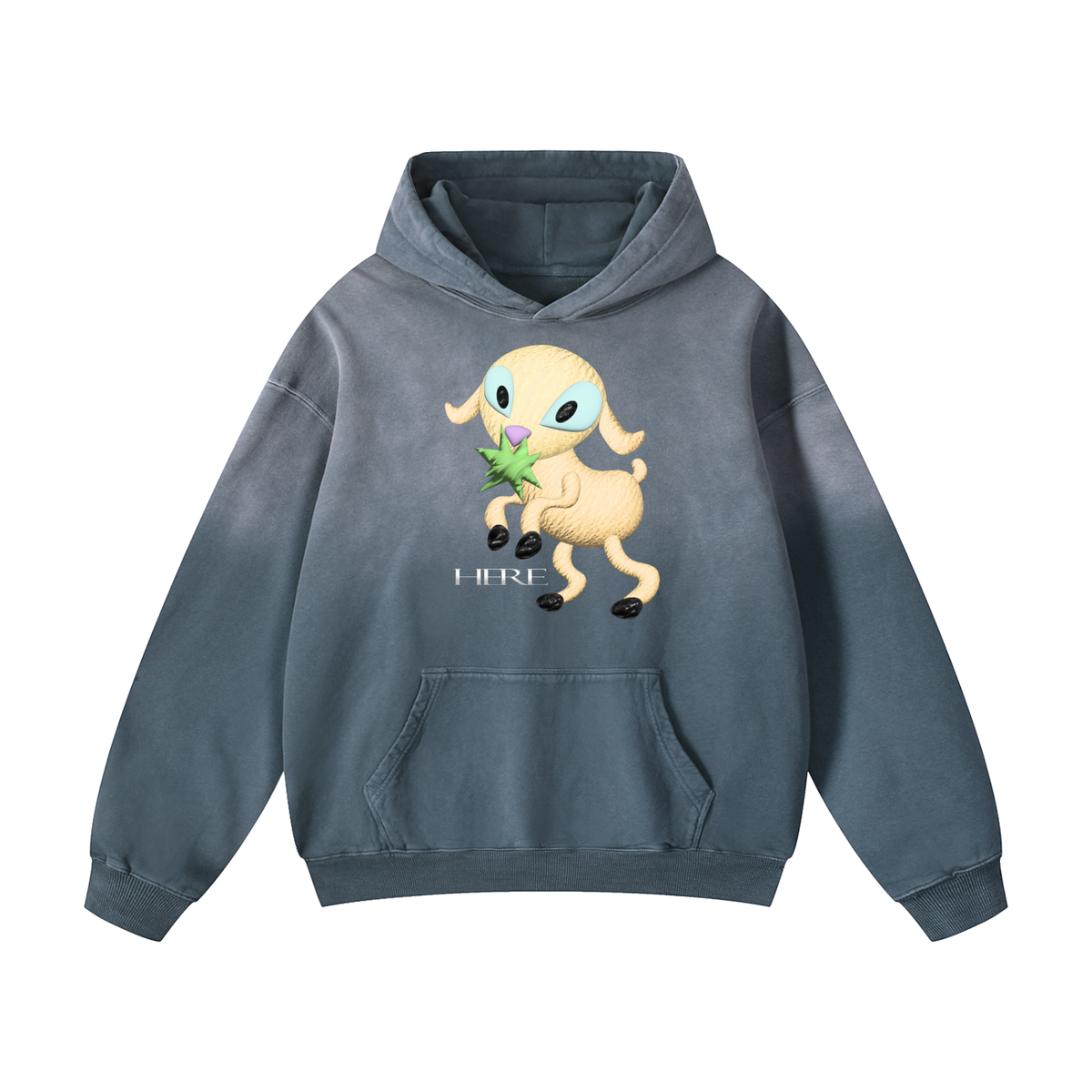 Leaping Lamb Heavyweight Sunfade Oversized Hoodie