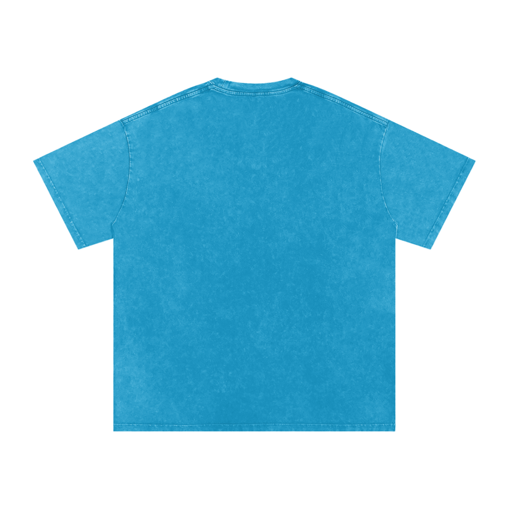 Shredding Spiral Snow-Washed Oversized Cotton T-Shirt