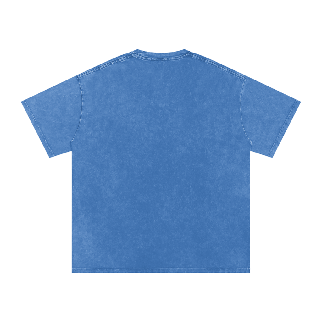 Shredding Spiral Snow-Washed Oversized Cotton T-Shirt