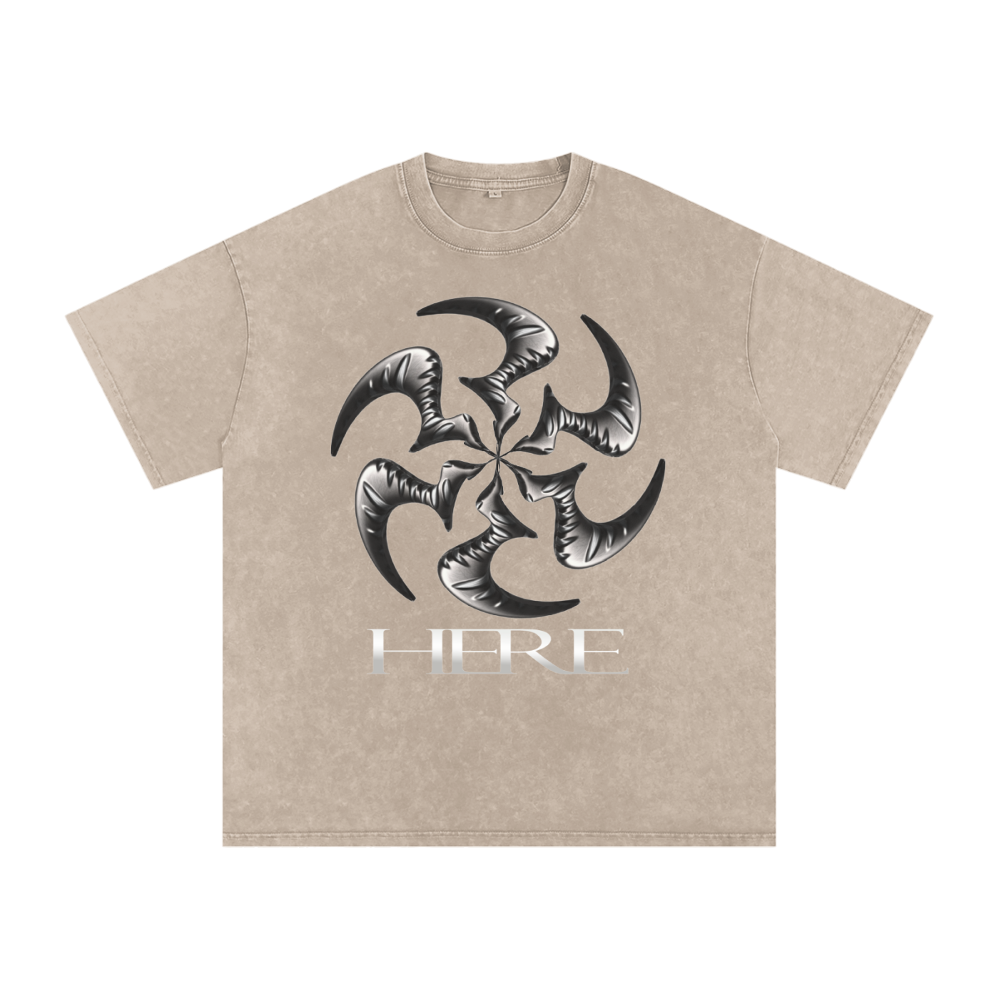 Shredding Spiral Snow-Washed Oversized Cotton T-Shirt