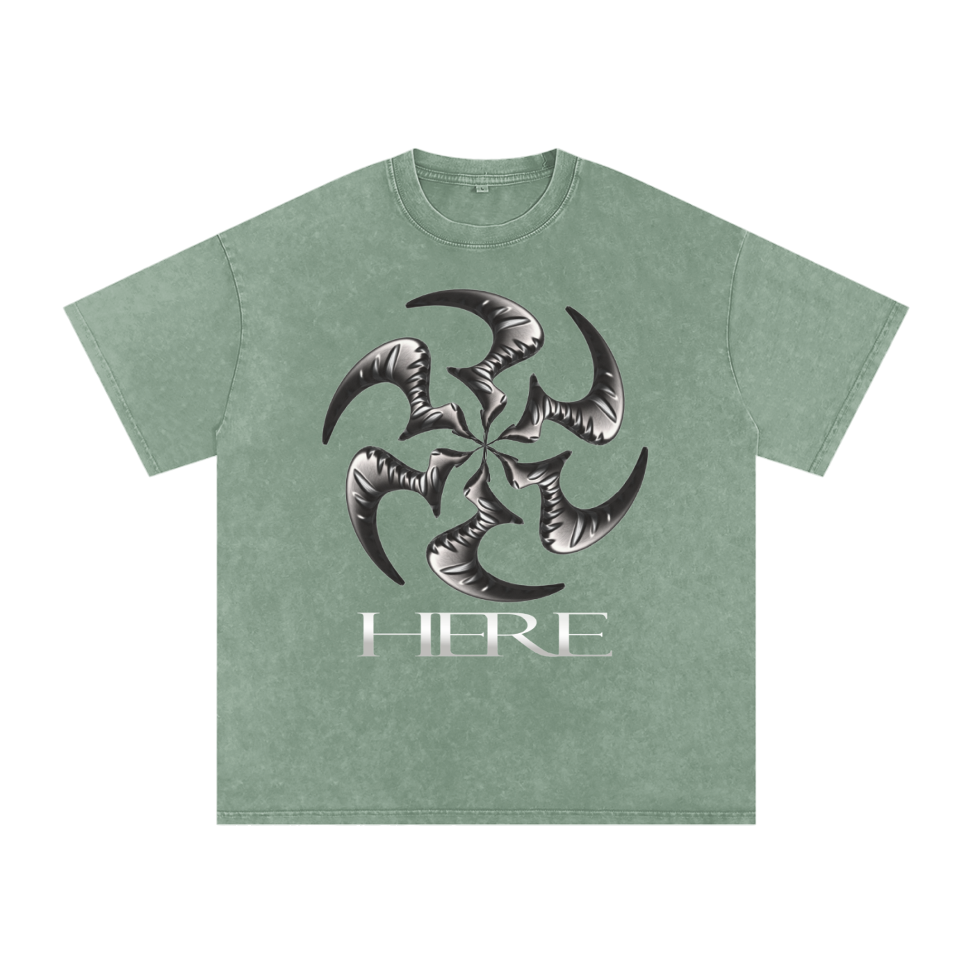 Shredding Spiral Snow-Washed Oversized Cotton T-Shirt