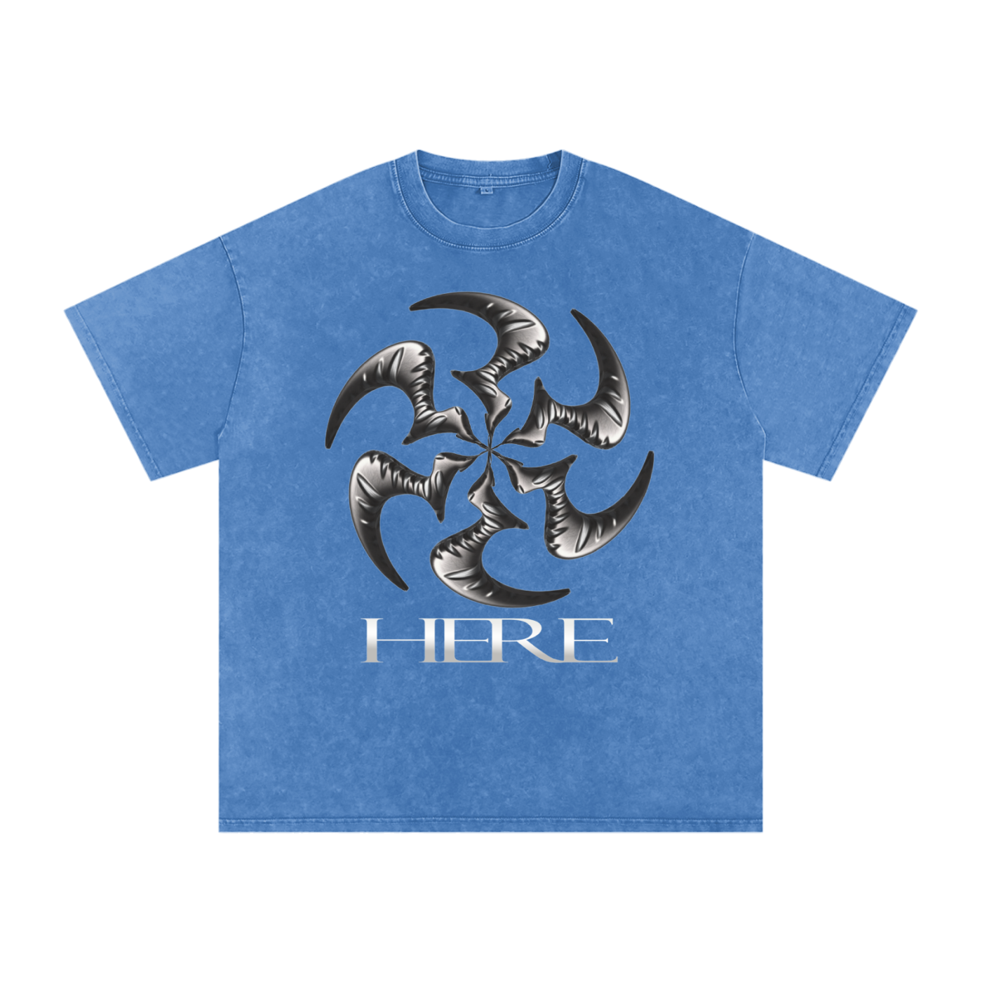 Shredding Spiral Snow-Washed Oversized Cotton T-Shirt