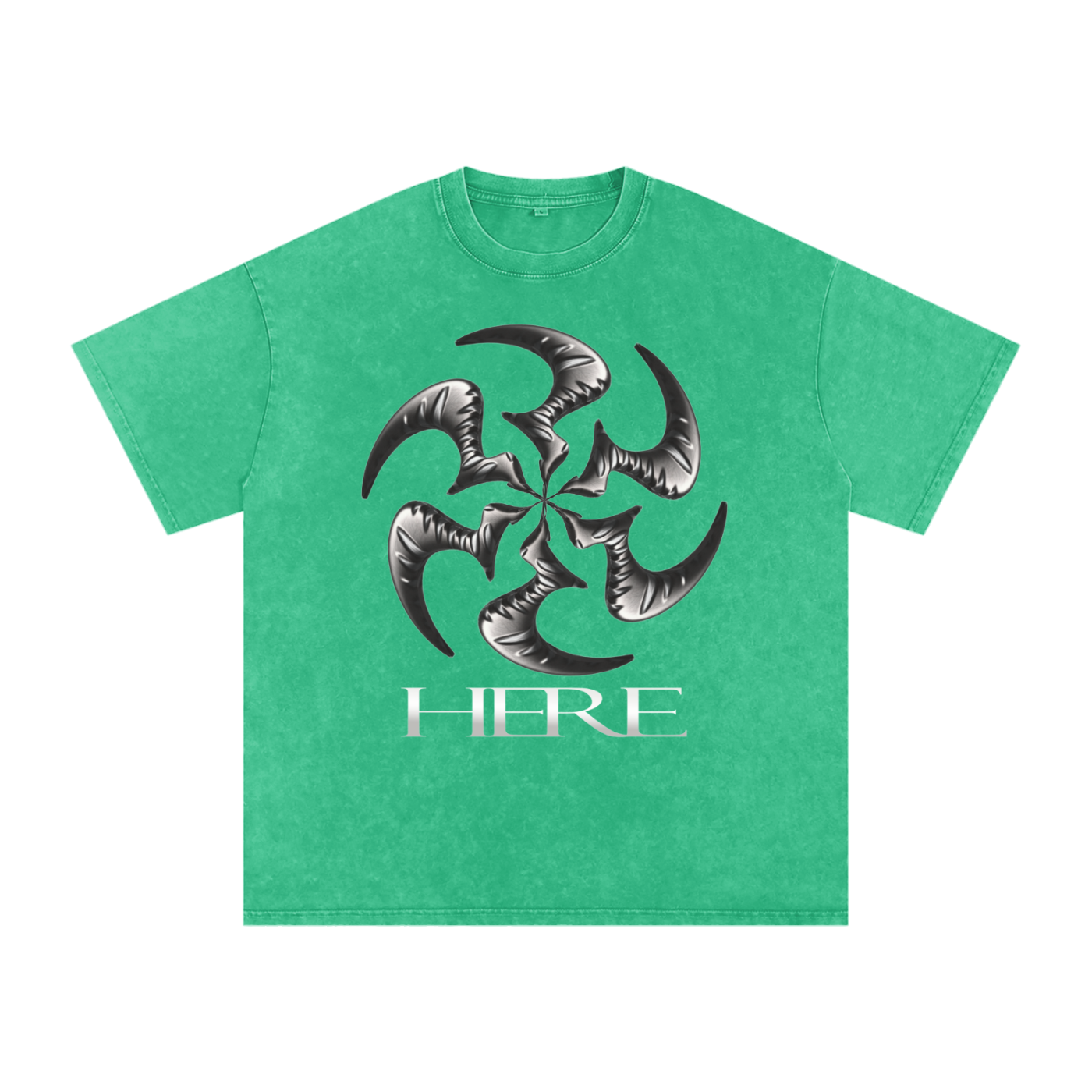 Shredding Spiral Snow-Washed Oversized Cotton T-Shirt