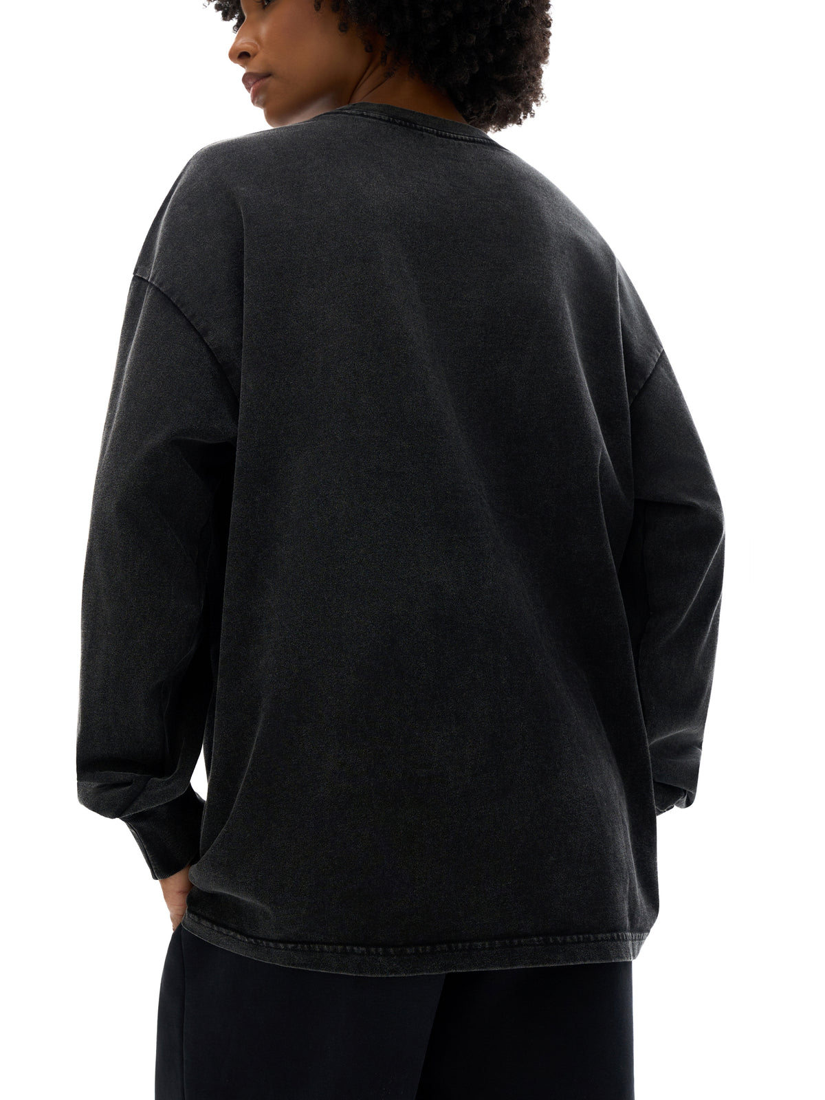 Gold Balloon HERE Acid Wash Oversize Long Sleeve T-Shirt