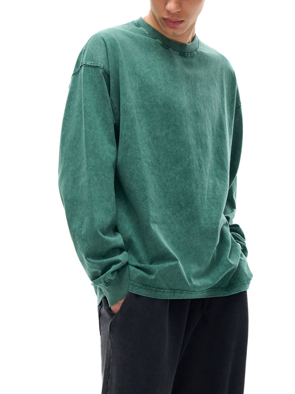 Gold Balloon HERE Acid Wash Oversize Long Sleeve T-Shirt