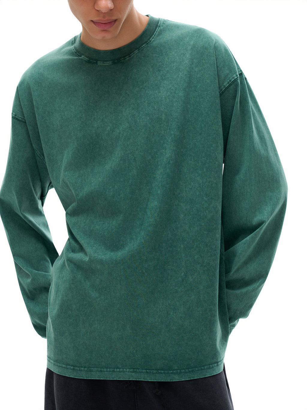 Gold Balloon HERE Acid Wash Oversize Long Sleeve T-Shirt