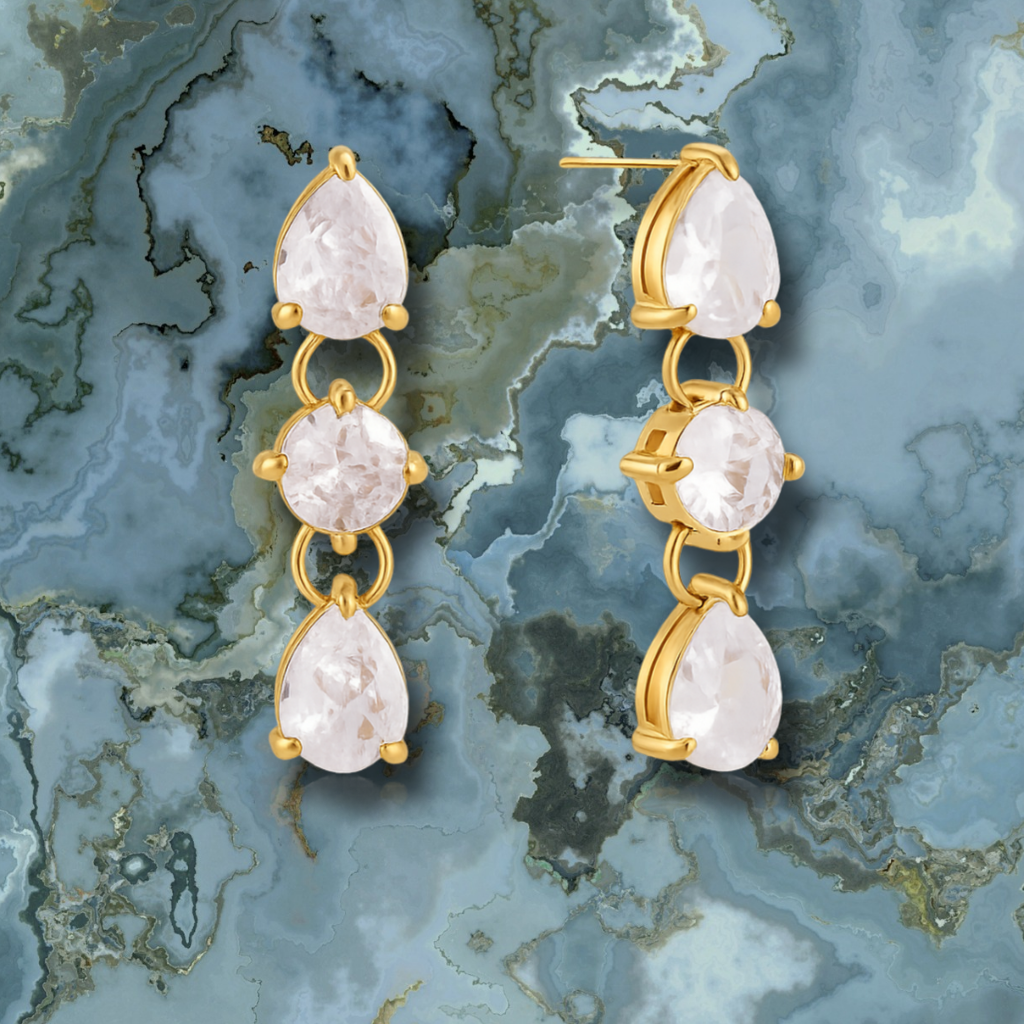 Geometric Zircon Tassel Earrings Collection